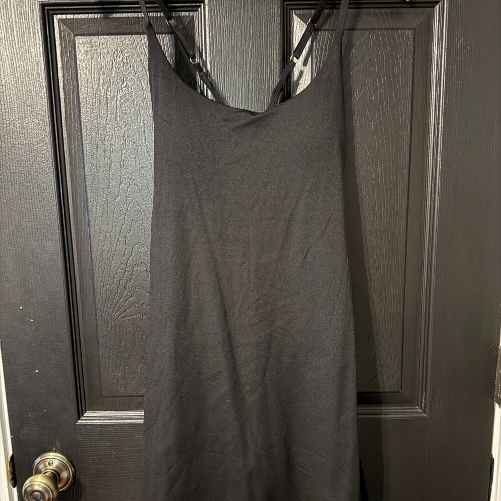 Womens Basic Black Tank Dress/Skort Stretch Black Medium